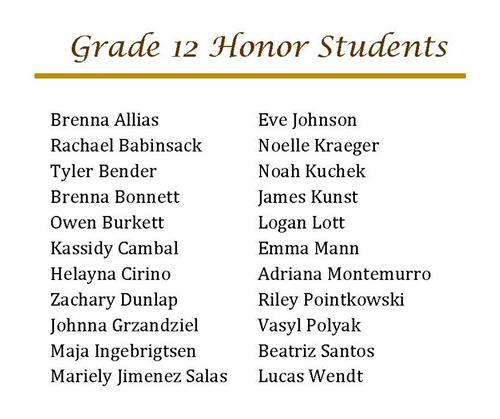 honor students 12